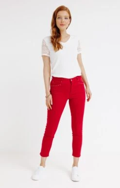 Pantacourt En Coton Avec Détails Clous