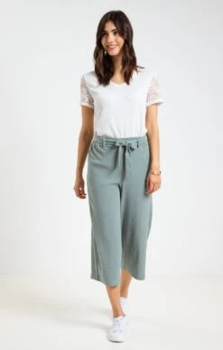 Pantacourt Fluide En Maille Plissée