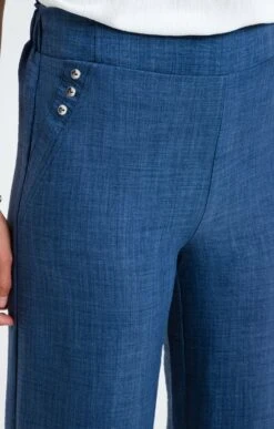 Pantacourt Uni Fluide Large -Élégance Thiery Promos Boutique k pantacourt uni fluide large armand thiery femme BLEU d1 45