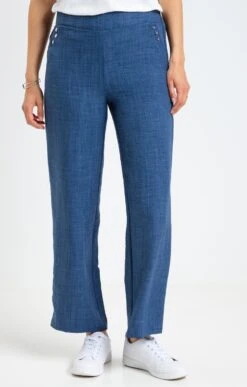 Pantacourt Uni Fluide Large -Élégance Thiery Promos Boutique k pantacourt uni fluide large armand thiery femme BLEU o 45