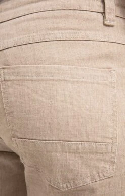 Pantalon 5 Poches Effet Lin -Élégance Thiery Promos Boutique k pantalon 5 poches linlook at company BEIGE d 44