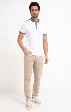 Pantalon 5 Poches Effet Lin -Élégance Thiery Promos Boutique k pantalon 5 poches linlook at company BEIGE o 44