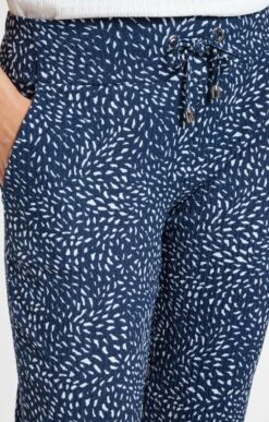 Pantalon 7/8 En Maille Imprimée -Élégance Thiery Promos Boutique k pantalon 7 8 en maille imprimee affinites BLEU d1 45
