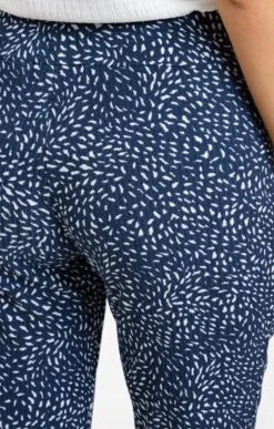 Pantalon 7/8 En Maille Imprimée -Élégance Thiery Promos Boutique k pantalon 7 8 en maille imprimee affinites BLEU d2 45