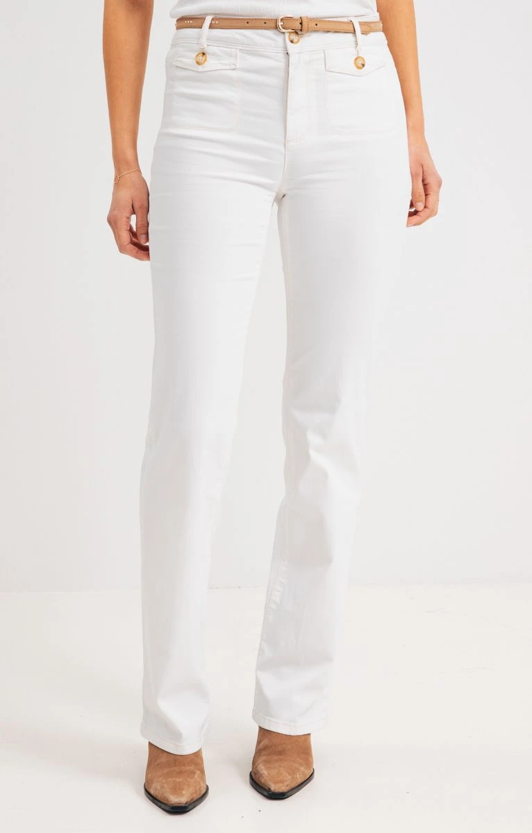 Pantalon Bootcut écru Avec Ceinture 3 Pantalon Bootcut écru Avec Ceinture – Image 3