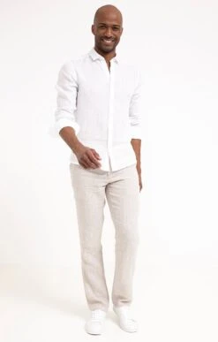Pantalon Chino Linen -Élégance Thiery Promos Boutique k pantalon chino linen attitude ECRU o 68