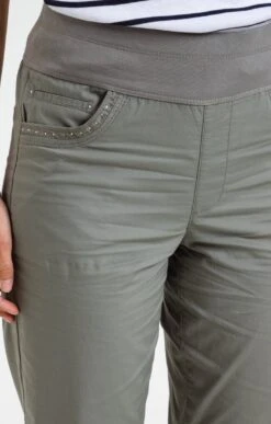 Pantalon Corsaire Avec Détail Strass -Élégance Thiery Promos Boutique k pantalon corsaire avec detail strass affinites KAKI CLAIR d1 104