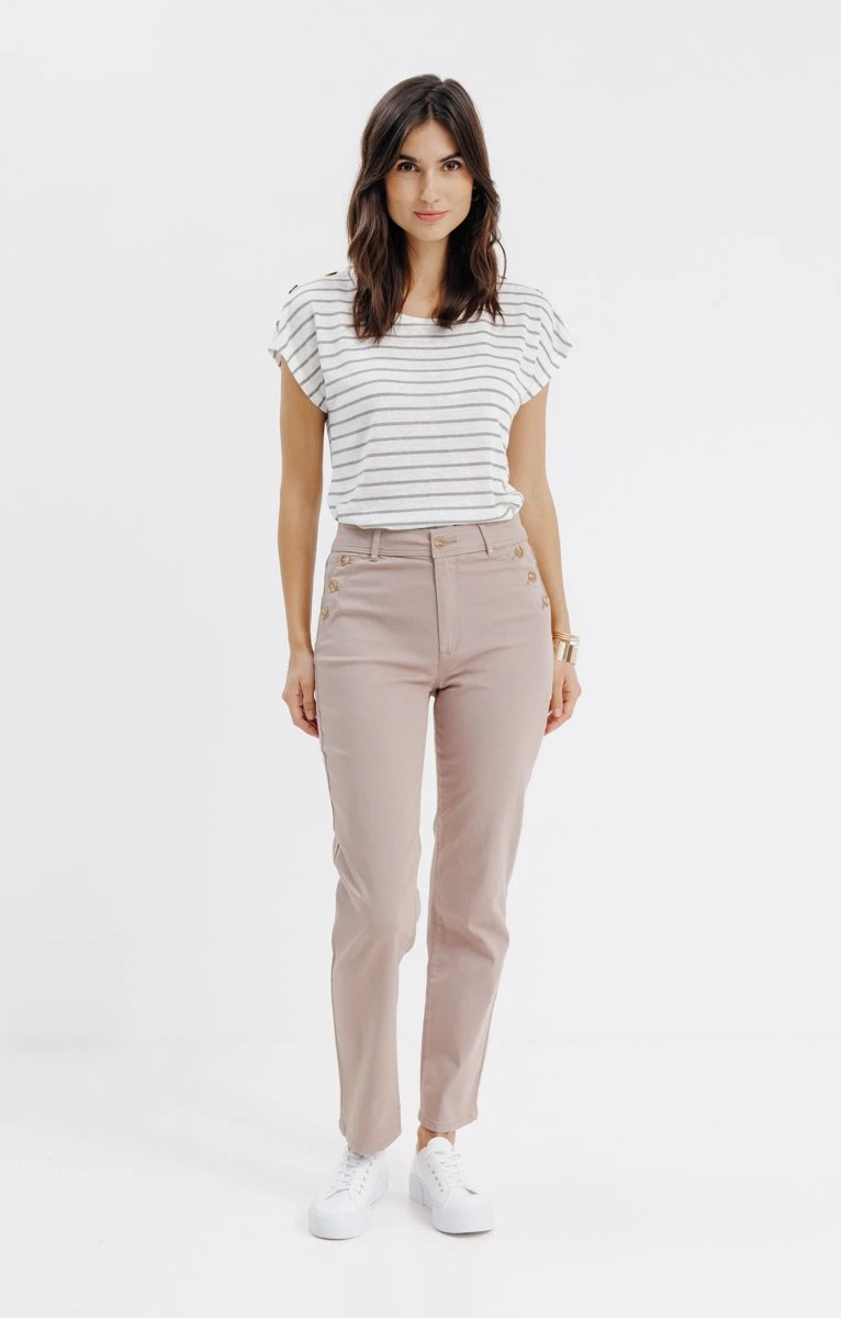 Pantalon Coton Avec Détail Pont 1 Pantalon Coton Avec Détail Pont