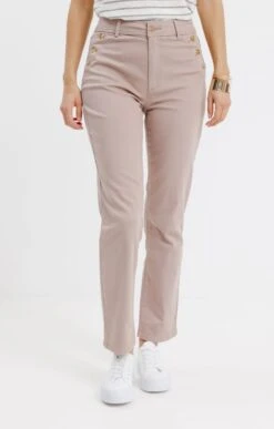 Pantalon Coton Avec Détail Pont 7 Pantalon Coton Avec Détail Pont -Élégance Thiery Promos Boutique k pantalon coton avec detail pont armand thiery femme GREGE o 78