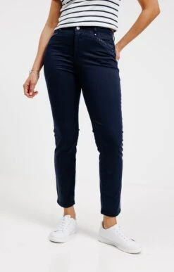 Pantalon Coton Avec Strass Poches -Élégance Thiery Promos Boutique k pantalon coton avec strass poches affinites MARINE o 2