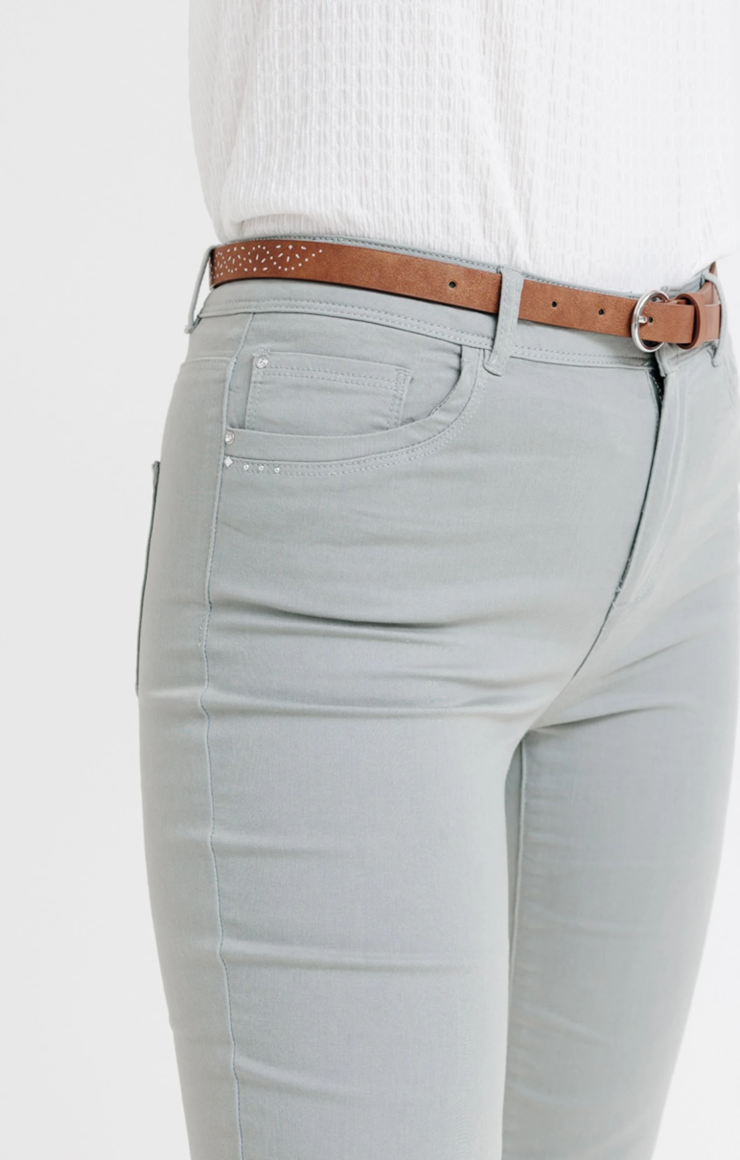 Pantalon Coton Couleur Avec Ceinture 4 Pantalon Coton Couleur Avec Ceinture – Image 4