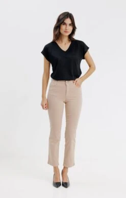 Pantalon Droit Avec Double Boutonnage