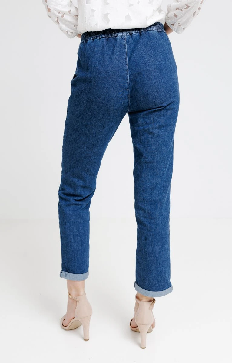 Pantalon En Jean Effet Jogging 2 Pantalon En Jean Effet Jogging – Image 2