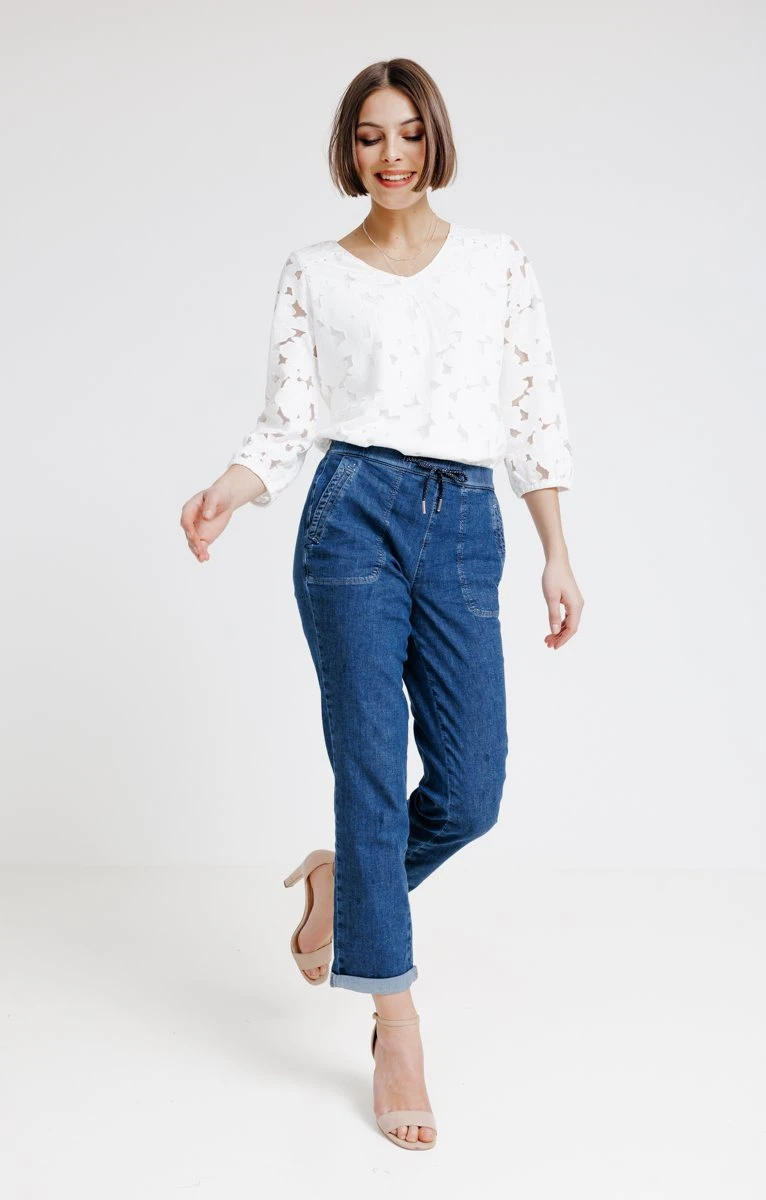 Pantalon En Jean Effet Jogging 1 Pantalon En Jean Effet Jogging