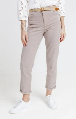 Pantalon En Tencel Avec Ceinture -Élégance Thiery Promos Boutique k pantalon en tencel avec ceinture affinites GREGE o 78