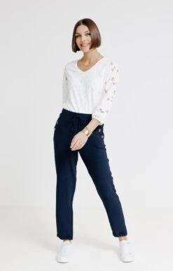 Pantalon Fluide Avec Détail Pont