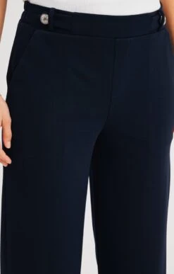 Pantalon Large Avec Boutons Officier -Élégance Thiery Promos Boutique k pantalon large avec boutons officier armand thiery femme MARINE d1 2