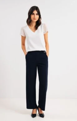 Pantalon Large Avec Boutons Officier