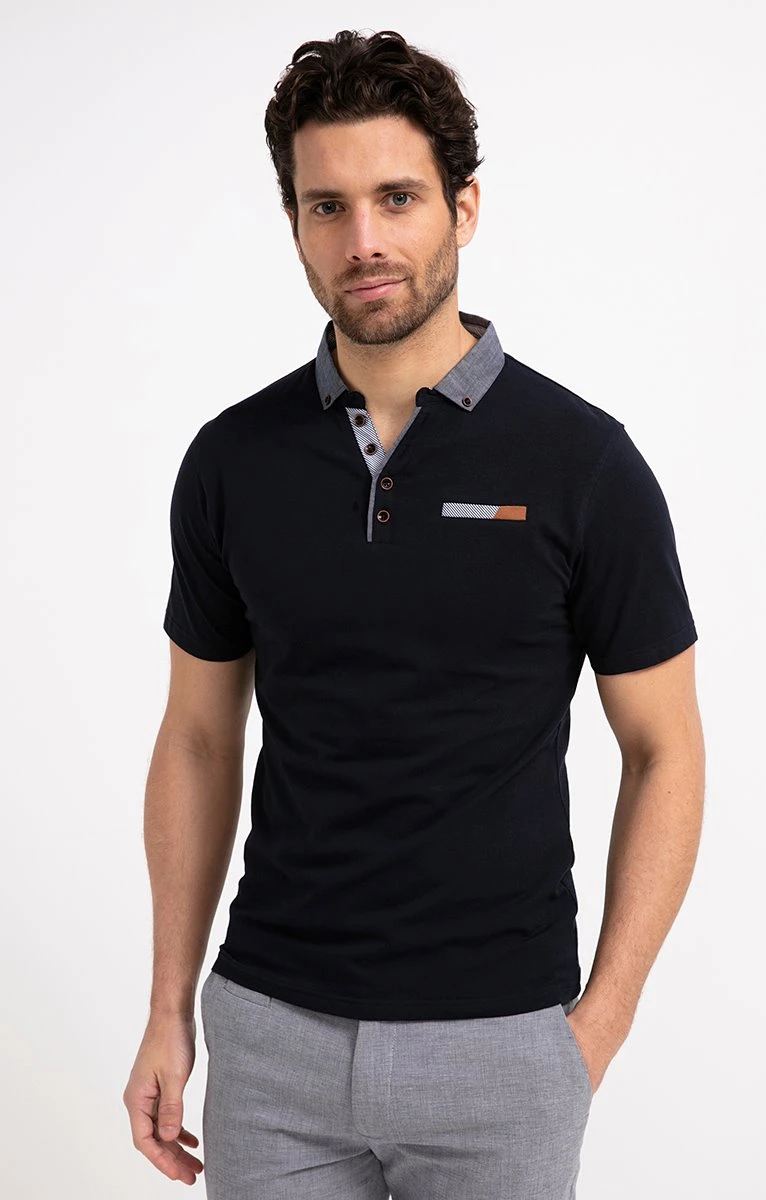 Polo Manches Courtes Chambray 1 Polo Manches Courtes Chambray