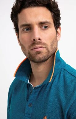 Polo Manches Courtes Chiné Fluo -Élégance Thiery Promos Boutique k polo manches courtes chine fluo at company AQUA d3 54