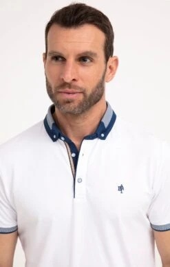 Polo Manches Courtes Rib -Élégance Thiery Promos Boutique k polo manches courtes rib at company BLANC o 48