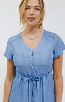 Robe En Tencel -Élégance Thiery Promos Boutique k robe en tencel affinites BLEU CIEL d1 60