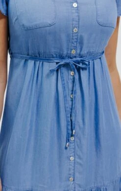 Robe En Tencel -Élégance Thiery Promos Boutique k robe en tencel affinites BLEU CIEL d2 60