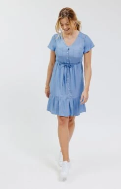Robe En Tencel -Élégance Thiery Promos Boutique k robe en tencel affinites BLEU CIEL o 60