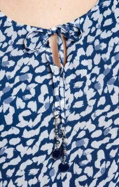 Robe Imprimé Animal -Élégance Thiery Promos Boutique k robe imprime animal armand thiery femme BLEU d2 45