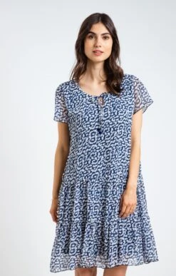 Robe Imprimé Animal -Élégance Thiery Promos Boutique k robe imprime animal armand thiery femme BLEU o 45