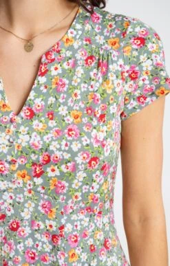 Robe Imprimée En Maille -Élégance Thiery Promos Boutique k robe imprimee en maille armand thiery femme VERT NIL d2 69