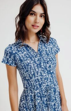 Robe Maille évasée -Élégance Thiery Promos Boutique k robe maille evasee affinites INDIGO d1 93