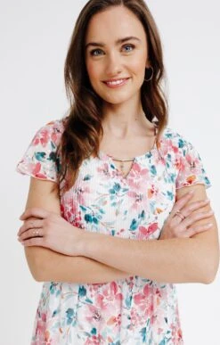 Robe Plissée Imprimée Avec Bijou Col 7 Robe Plissée Imprimée Avec Bijou Col -Élégance Thiery Promos Boutique k robe plissee imprimee avec bijou col affinites ECRU d1 68