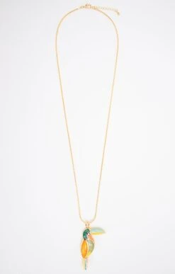 SAUTOIR PENDENTIF ARGENT AVEC TOUCAN