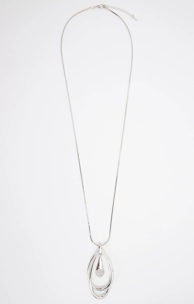 Sautoir Pendentif Argenté 2 Gouttes 1 Sautoir Pendentif Argenté 2 Gouttes