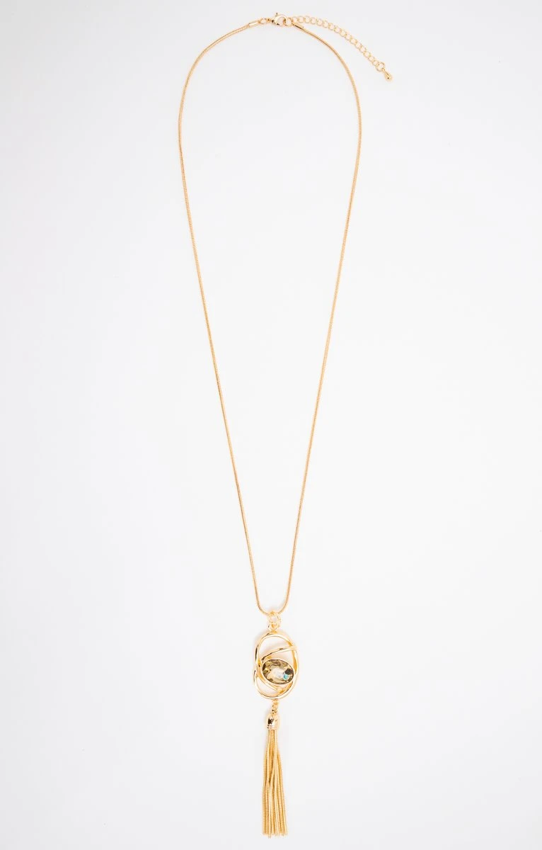 SAUTOIR PENDENTIF DORÉ CABOCHON 1 SAUTOIR PENDENTIF DORÉ CABOCHON