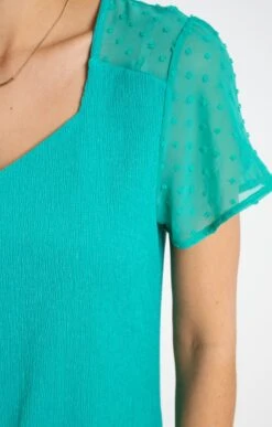 Tee-shirt Bi-matière -Élégance Thiery Promos Boutique k tee shirt bi matiere affinites VERT LAGON d2 77