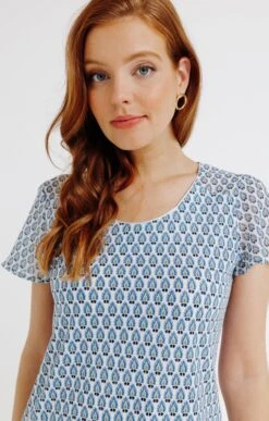 Tee-shirt Bi-matière Col Rond Piping -Élégance Thiery Promos Boutique k tee shirt bi matiere col rond piping affinites BLANC d1 48