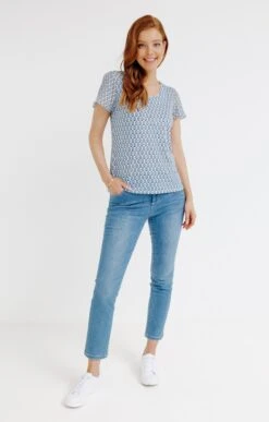 Tee-shirt Bi-matière Col Rond Piping -Élégance Thiery Promos Boutique k tee shirt bi matiere col rond piping affinites BLANC o 48