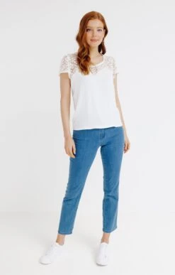 Tee-shirt Bi Matière Et Galon Fantaisie 6 Tee-shirt Bi Matière Et Galon Fantaisie -Élégance Thiery Promos Boutique k tee shirt bi matiere et galon fantaisie affinites BLANC o 48