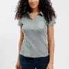Tee-shirt Col Chemise Manches Courtes