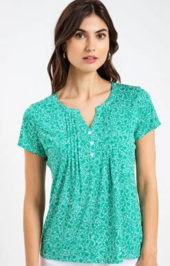 Tee-shirt Col Mao -Élégance Thiery Promos Boutique k tee shirt col mao affinites AUTRE VERT d1 241