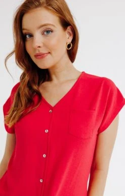 Tee-shirt Col V Avec Bas Noué 8 Tee-shirt Col V Avec Bas Noué -Élégance Thiery Promos Boutique k tee shirt col v avec bas noue affinites FUCHSIA d1 65