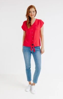 Tee-shirt Col V Avec Bas Noué 7 Tee-shirt Col V Avec Bas Noué -Élégance Thiery Promos Boutique k tee shirt col v avec bas noue affinites FUCHSIA o 65