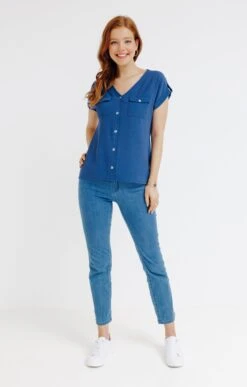 Tee-shirt Fausse Patte De Boutonnage 7 Tee-shirt Fausse Patte De Boutonnage -Élégance Thiery Promos Boutique k tee shirt fausse patte de boutonnage affinites INDIGO o 93