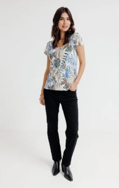 Tee-shirt Imprimé Manches Courtes 6 Tee-shirt Imprimé Manches Courtes -Élégance Thiery Promos Boutique k tee shirt imprime manches courtes affinites BEIGE o 44