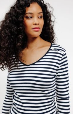 Tee-shirt Manches 3/4 -Élégance Thiery Promos Boutique k tee shirt manches 3 4 affinites MARINE d1 2