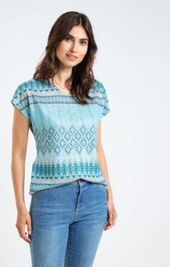 TEE-SHIRT MANCHES COURTES -Élégance Thiery Promos Boutique k tee shirt manches courtes armand thiery femme CANARD d3 62