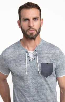 Tee-shirt Manches Courtes Lacet Grille 7 Tee-shirt Manches Courtes Lacet Grille -Élégance Thiery Promos Boutique k tee shirt manches courtes lacet grille at company MARINE o 2