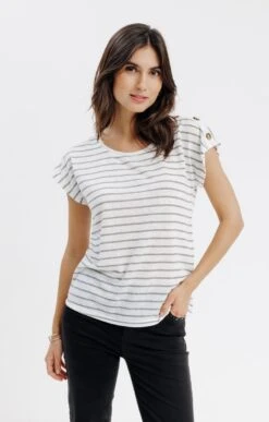 Tee-shirt Manches Courtes Rayé
